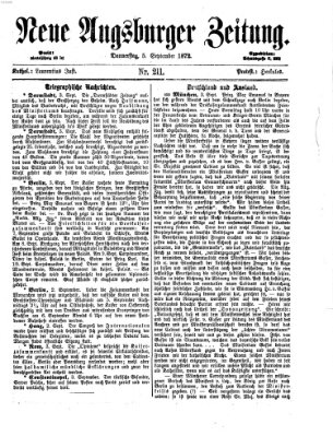 Neue Augsburger Zeitung Donnerstag 5. September 1872