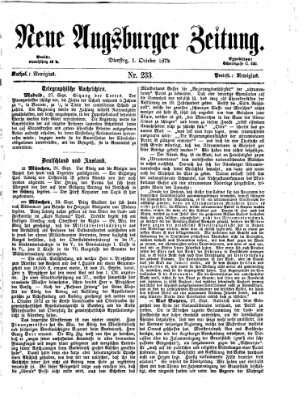 Neue Augsburger Zeitung Dienstag 1. Oktober 1872
