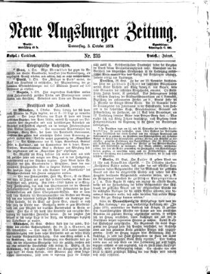 Neue Augsburger Zeitung Donnerstag 3. Oktober 1872