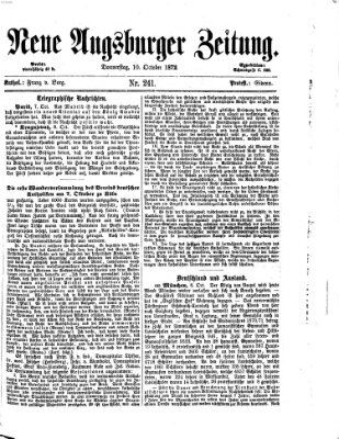 Neue Augsburger Zeitung Donnerstag 10. Oktober 1872