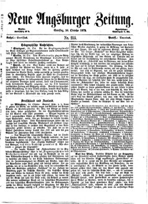 Neue Augsburger Zeitung Samstag 26. Oktober 1872