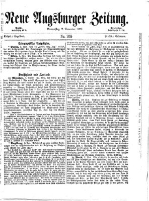 Neue Augsburger Zeitung Donnerstag 7. November 1872