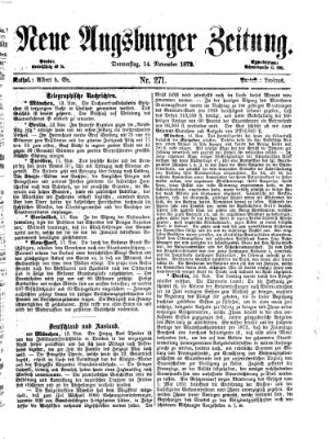 Neue Augsburger Zeitung Donnerstag 14. November 1872