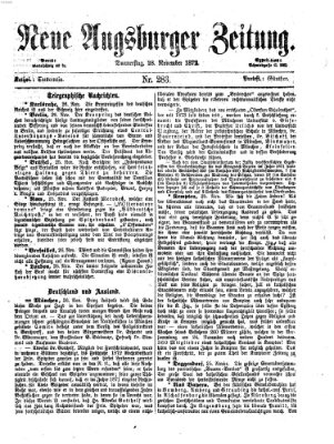 Neue Augsburger Zeitung Donnerstag 28. November 1872