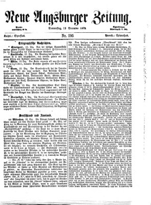 Neue Augsburger Zeitung Donnerstag 12. Dezember 1872