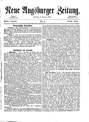 Neue Augsburger Zeitung Freitag 3. Januar 1873