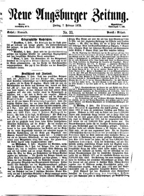 Neue Augsburger Zeitung Freitag 7. Februar 1873