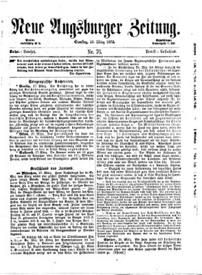 Neue Augsburger Zeitung Samstag 29. März 1873
