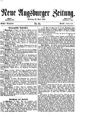 Neue Augsburger Zeitung Sonntag 20. April 1873