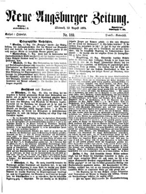 Neue Augsburger Zeitung Mittwoch 13. August 1873