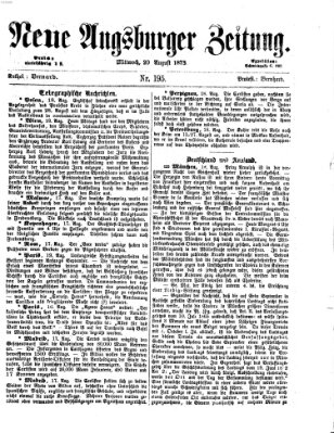 Neue Augsburger Zeitung Mittwoch 20. August 1873
