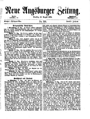 Neue Augsburger Zeitung Samstag 23. August 1873