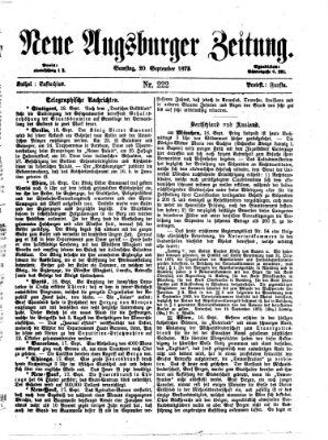 Neue Augsburger Zeitung Samstag 20. September 1873