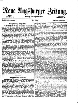 Neue Augsburger Zeitung Dienstag 30. September 1873