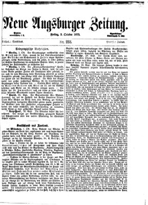 Neue Augsburger Zeitung Freitag 3. Oktober 1873