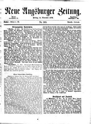 Neue Augsburger Zeitung Freitag 14. November 1873