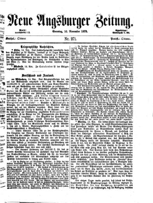 Neue Augsburger Zeitung Sonntag 16. November 1873
