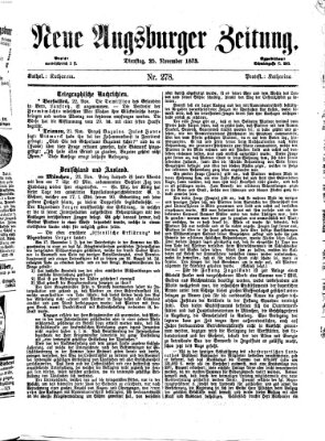 Neue Augsburger Zeitung Dienstag 25. November 1873