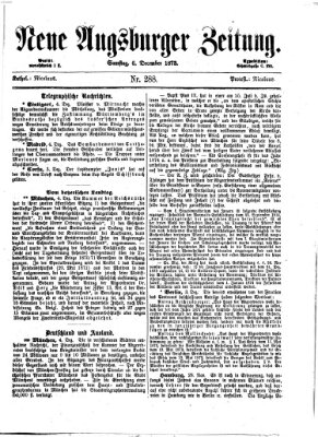Neue Augsburger Zeitung Samstag 6. Dezember 1873