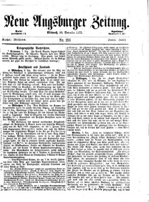 Neue Augsburger Zeitung Mittwoch 10. Dezember 1873