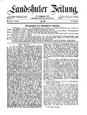 Landshuter Zeitung Montag 9. Januar 1871