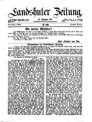 Landshuter Zeitung Donnerstag 9. März 1871