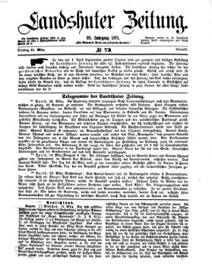 Landshuter Zeitung Dienstag 21. März 1871