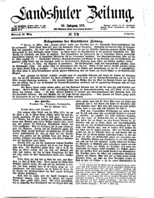 Landshuter Zeitung Mittwoch 22. März 1871