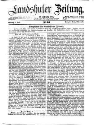 Landshuter Zeitung Sonntag 2. April 1871