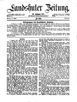 Landshuter Zeitung Dienstag 11. April 1871