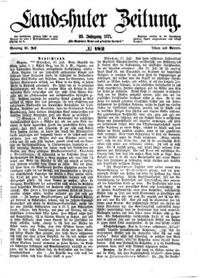 Landshuter Zeitung Sonntag 30. Juli 1871