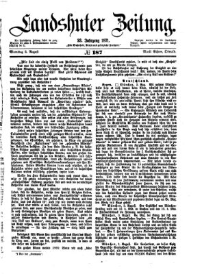 Landshuter Zeitung Samstag 5. August 1871