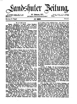 Landshuter Zeitung Sonntag 20. August 1871
