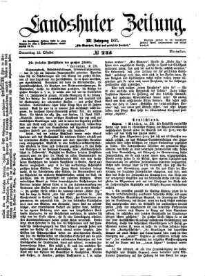 Landshuter Zeitung Donnerstag 12. Oktober 1871