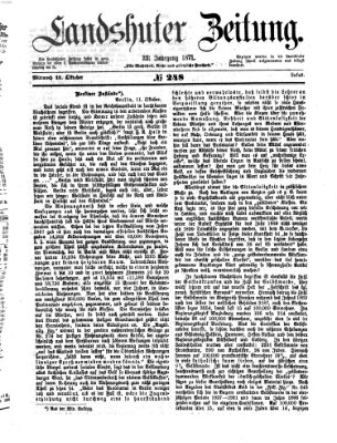 Landshuter Zeitung Mittwoch 18. Oktober 1871