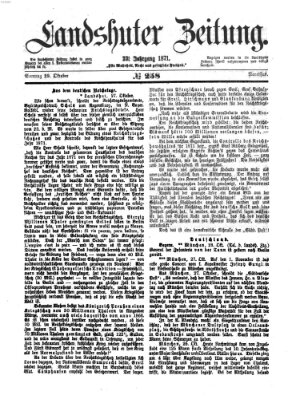 Landshuter Zeitung Sonntag 29. Oktober 1871