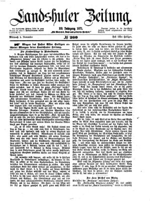 Landshuter Zeitung Mittwoch 1. November 1871