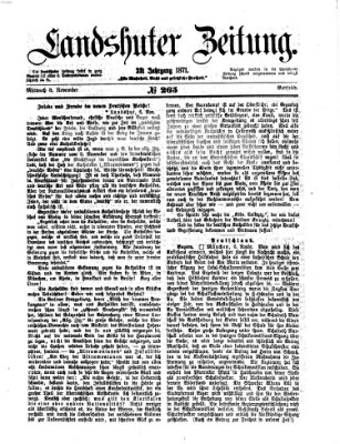 Landshuter Zeitung Mittwoch 8. November 1871