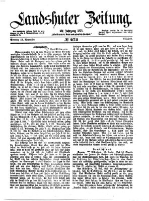 Landshuter Zeitung Sonntag 19. November 1871