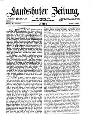 Landshuter Zeitung Dienstag 21. November 1871