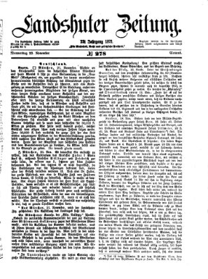 Landshuter Zeitung Donnerstag 23. November 1871