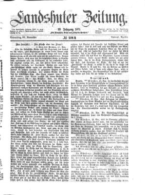 Landshuter Zeitung Donnerstag 30. November 1871