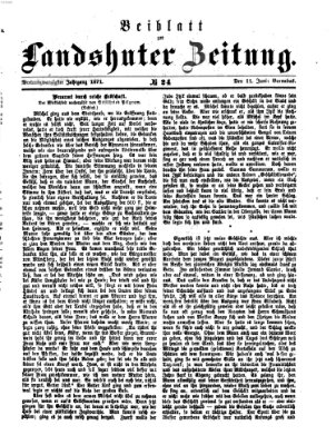 Landshuter Zeitung Sonntag 11. Juni 1871