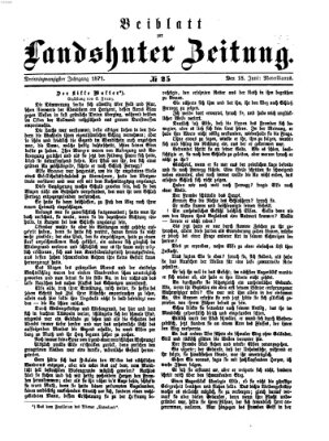 Landshuter Zeitung Sonntag 18. Juni 1871