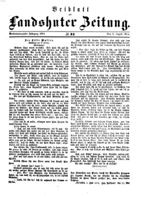 Landshuter Zeitung Montag 7. August 1871