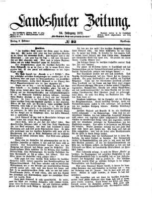 Landshuter Zeitung Freitag 9. Februar 1872