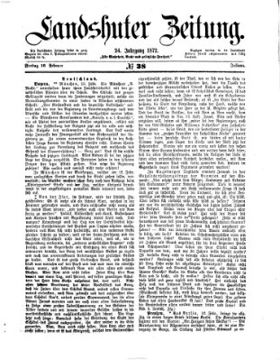 Landshuter Zeitung Freitag 16. Februar 1872