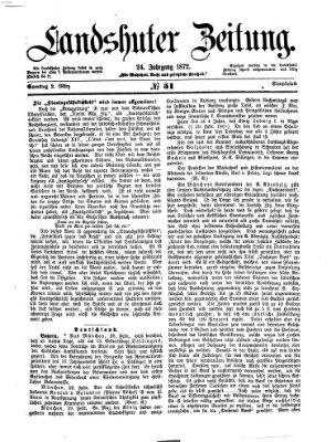 Landshuter Zeitung Samstag 2. März 1872