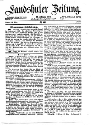 Landshuter Zeitung Dienstag 19. März 1872