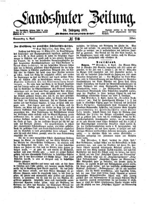 Landshuter Zeitung Donnerstag 4. April 1872